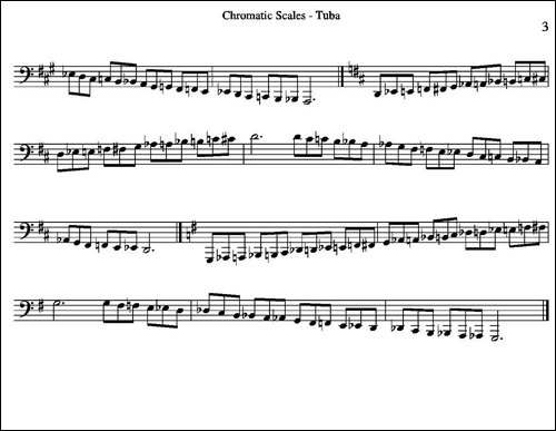 Chromatic-Scales---Tuba-大号练习教材选曲-铜管谱