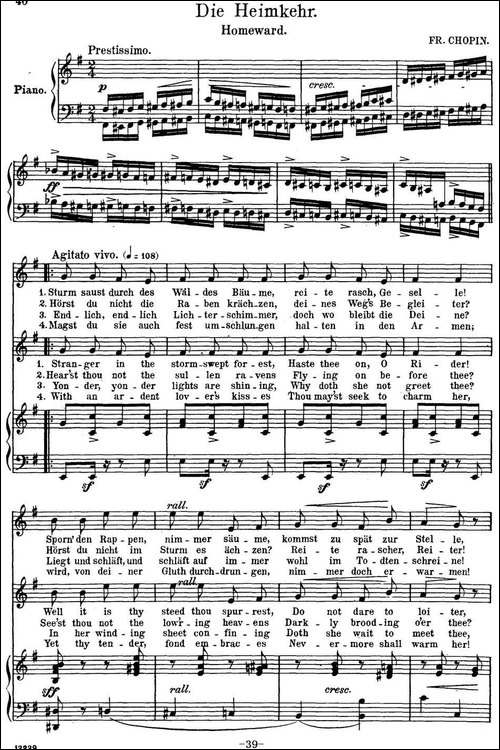 Chopin-17-Polish-Songs-Op.74，No.15-Die-Heinmkehr.-Homeward