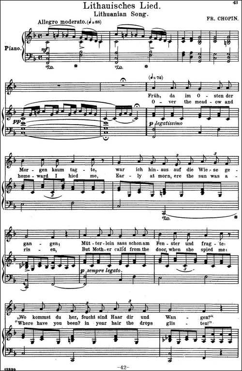 Chopin-17-Polish-Songs-Op.74，No.16-Lithauisches-Lied.-Lith