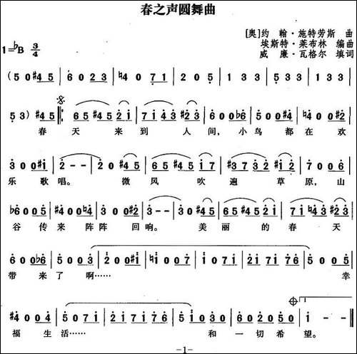 [奥]春之声圆舞曲-埃斯特·莱布林编曲版