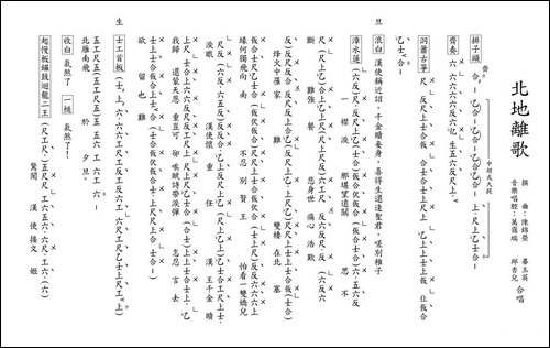 [粤曲]北地离歌-工尺谱