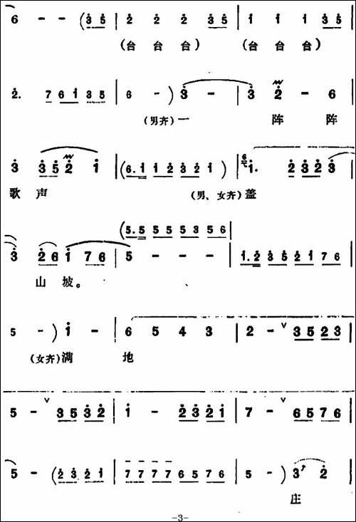 总路线照亮了万里山河-《朝阳沟》众社员齐唱-豫剧唱谱