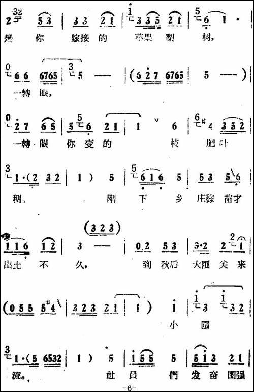 人也留来地也留-电影版《朝阳沟》选段、银环唱段、画外伴唱-豫剧唱谱